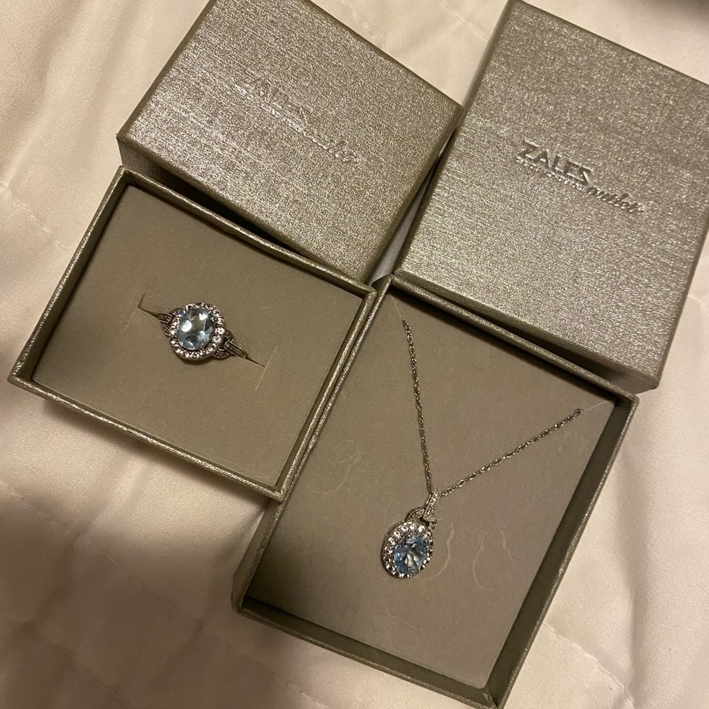 Zales ring and necklace set. Turquoise stone